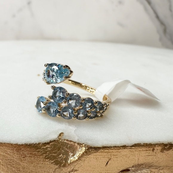 Bomb Party March Run Away With Me Aquamarine Ring RG17147 NWT Size 6 - Picture 2 of 6